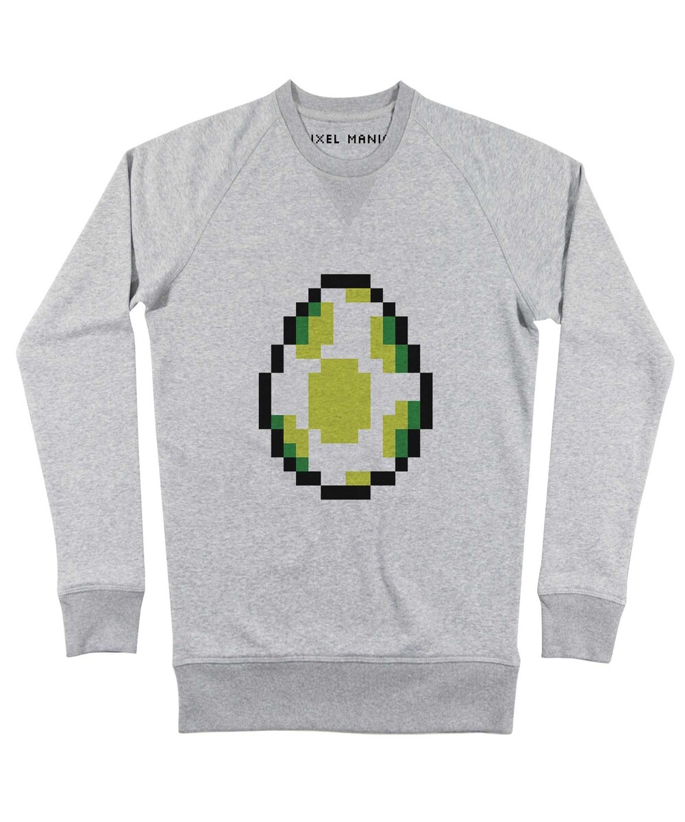 Sweat pour Homme Pixel Yoshi de couleur Gris chiné