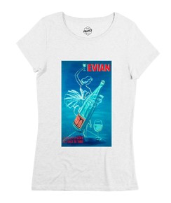 T-shirt pour Femme Femme Evian de couleur Blanc