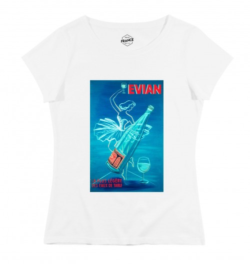 T-shirt pour Femme Femme Evian de couleur Blanc