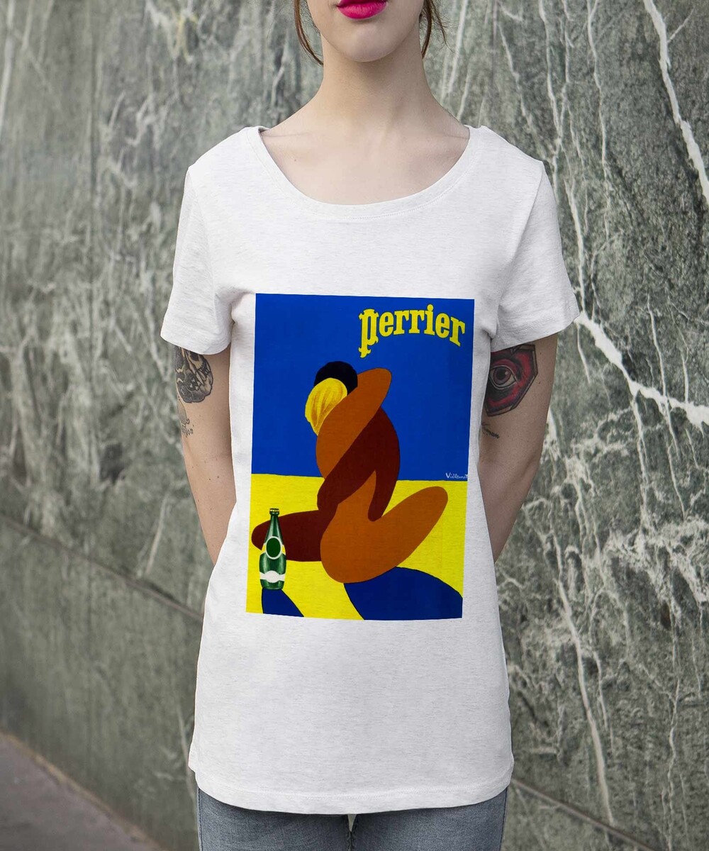 T-shirt pour Femme Femme Perrier Villemot de couleur Blanc