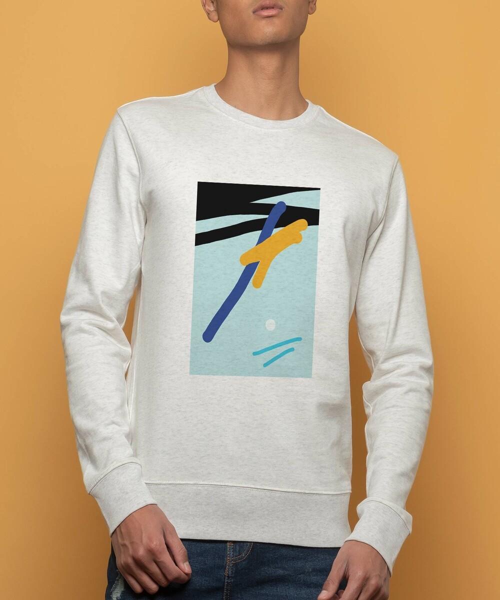 Sweat pour Homme Wrong de couleur Beige chiné
