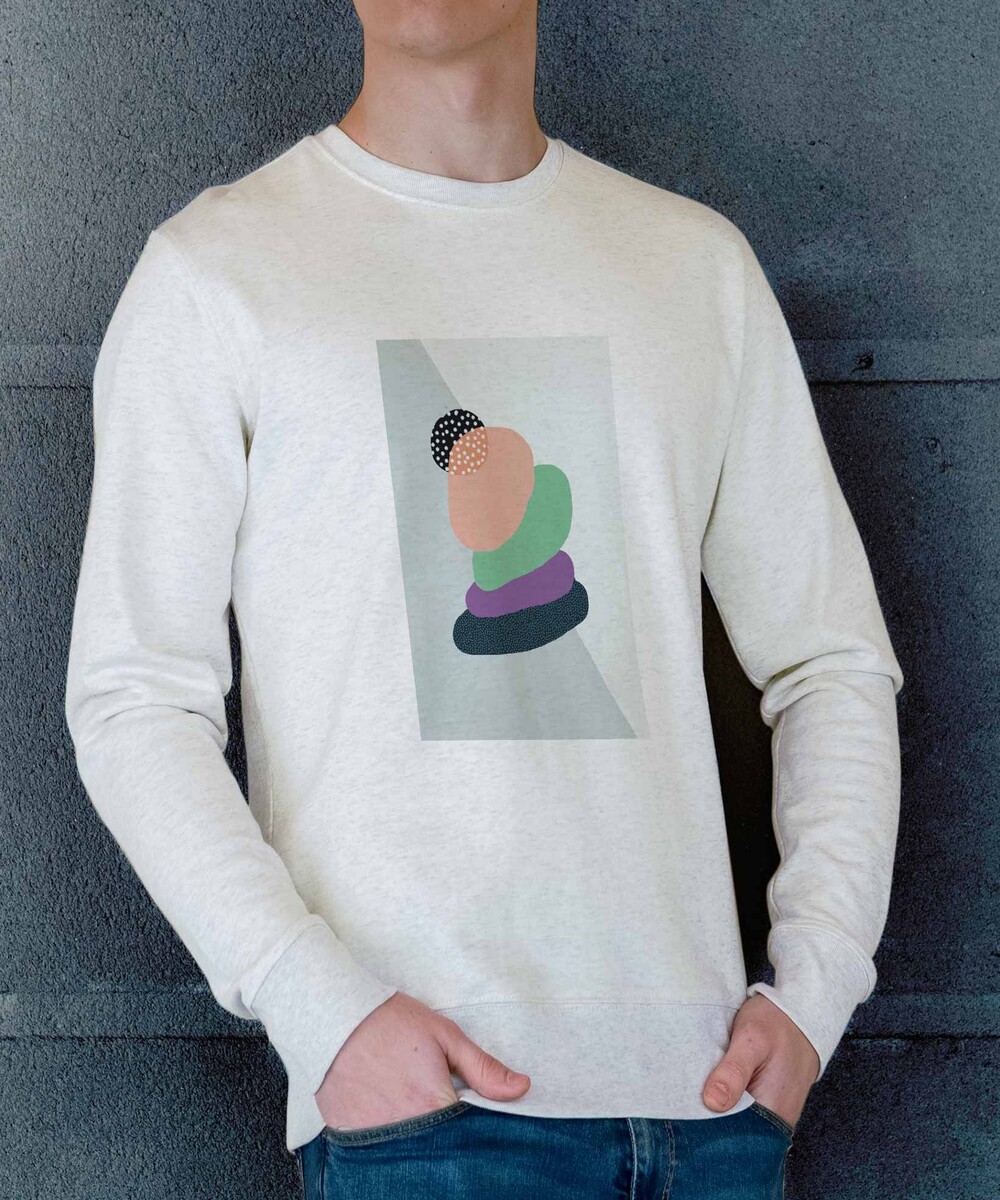 Sweat pour Homme Zen de couleur Beige chiné