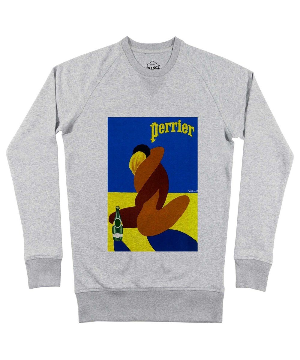 Sweat pour Homme Perrier Villemot de couleur Gris chiné