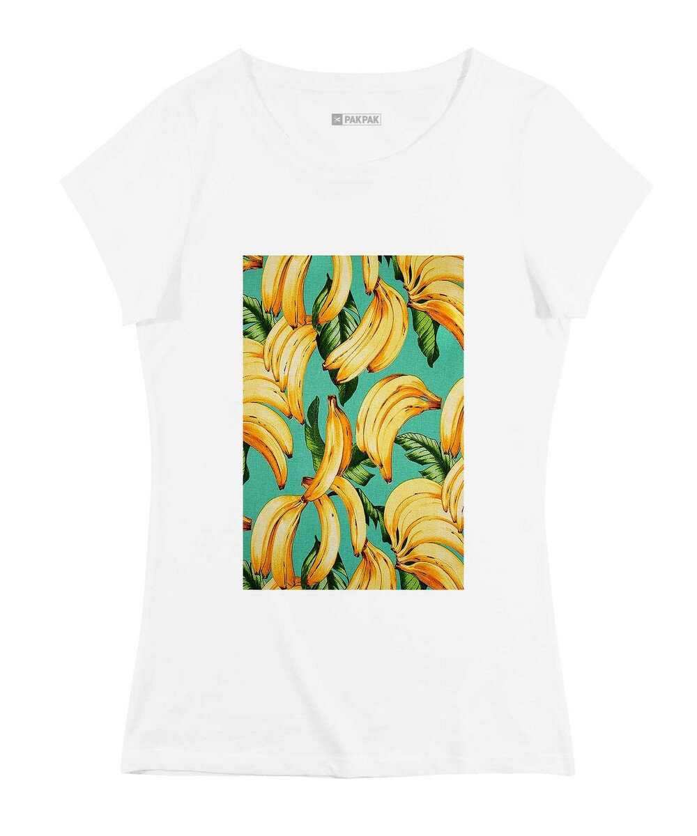 T-shirt pour Femme Femme Motif Bananes de couleur Blanc