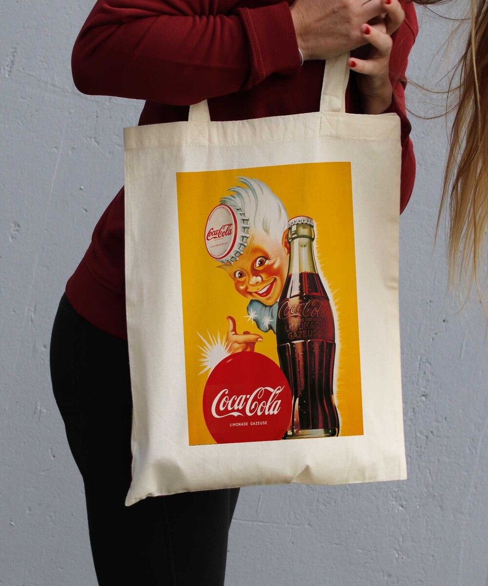 Tote Bag Coca Limonade de couleur Crème