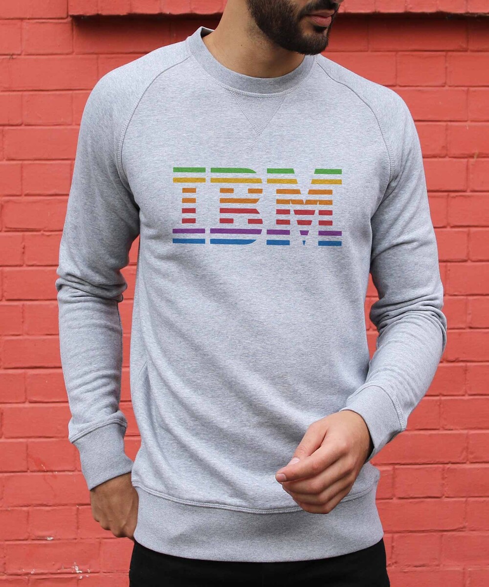 Sweat pour Homme IBM vs. Apple de couleur Gris chiné