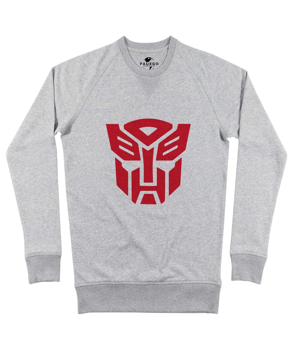 Sweat pour Homme Emblème Autobot de couleur Gris chiné