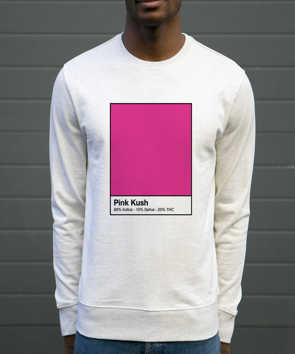 Sweat pour Homme Pink Kush de couleur Beige chiné