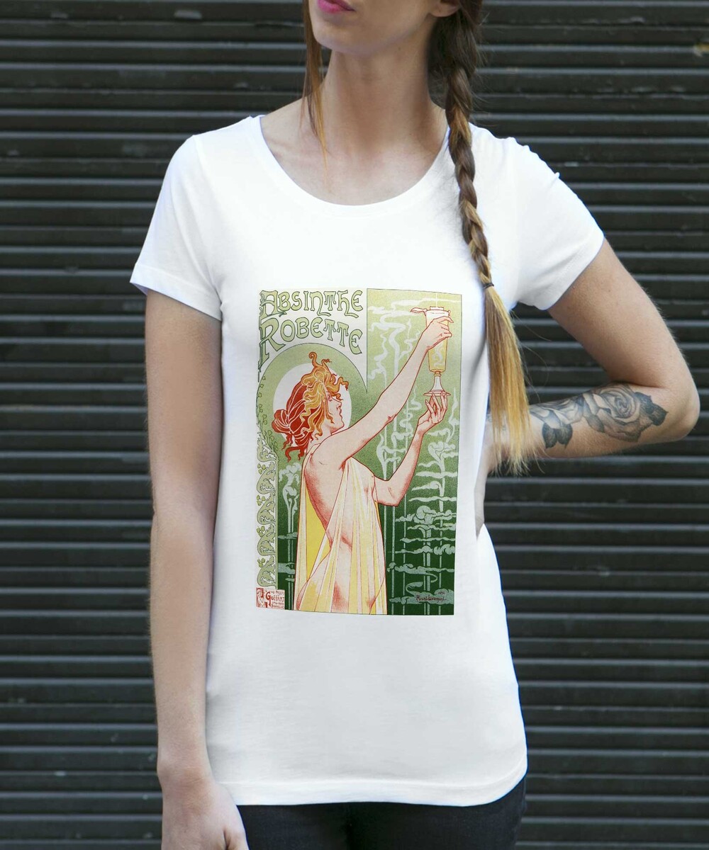 T-shirt pour Femme Femme Absinthe Robette de couleur Blanc