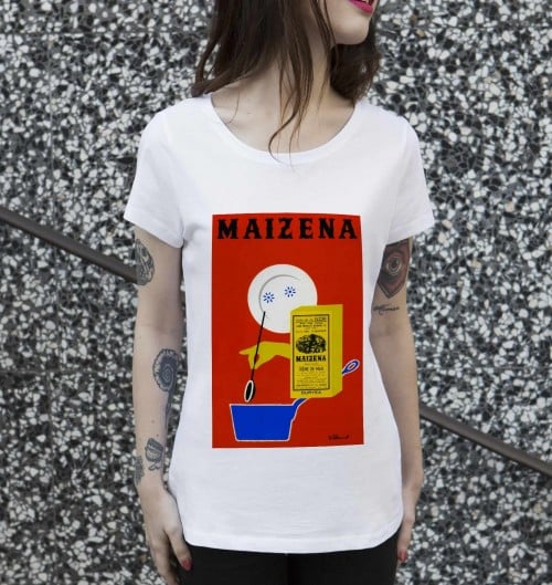 T-shirt pour Femme Femme Maïzena de couleur Blanc