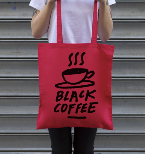 Tote Bag Black Coffee de couleur Cranberry