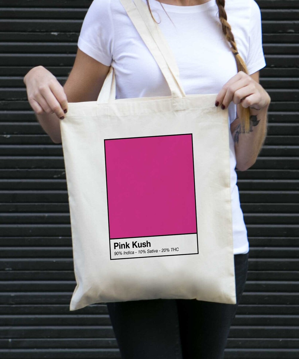 Tote Bag Pink Kush de couleur Écru