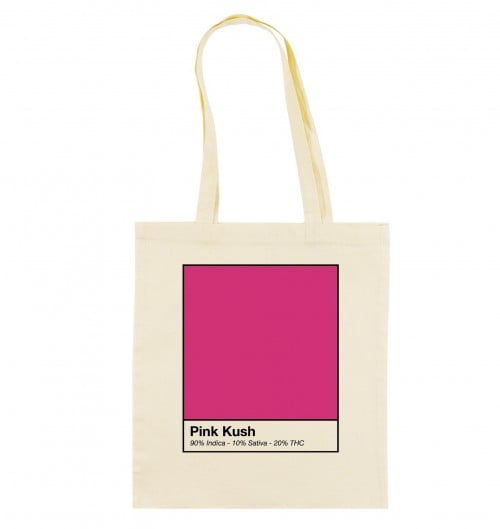 Tote Bag Pink Kush de couleur Écru
