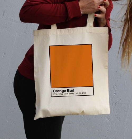 Tote Bag Orange Bud de couleur Écru