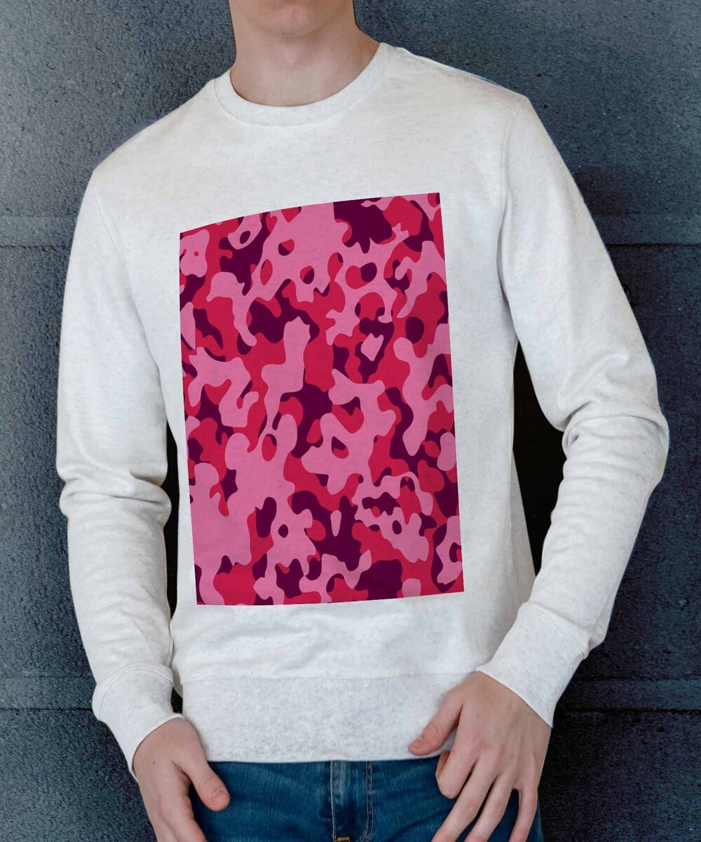 Sweat pour Homme Camo Rose de couleur Beige chiné