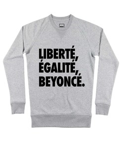 Sweat pour Homme Liberté, Egalité, Beyoncé de couleur Gris chiné