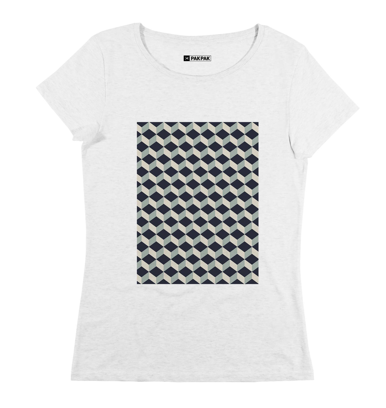 T-shirt Femme avec un Femme Cube 3D Grafitee
