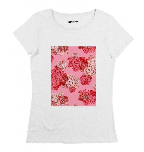 T-shirt Femme avec un Femme Fleurs Roses Grafitee