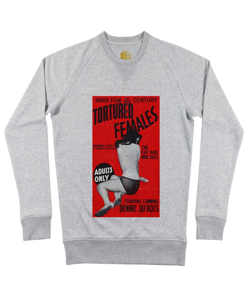 Sweat pour Homme Tortured Females de couleur Gris chiné