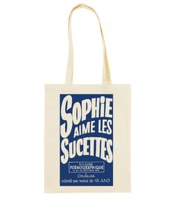 Tote Bag Sophie Aime Les Sucettes de couleur Écru