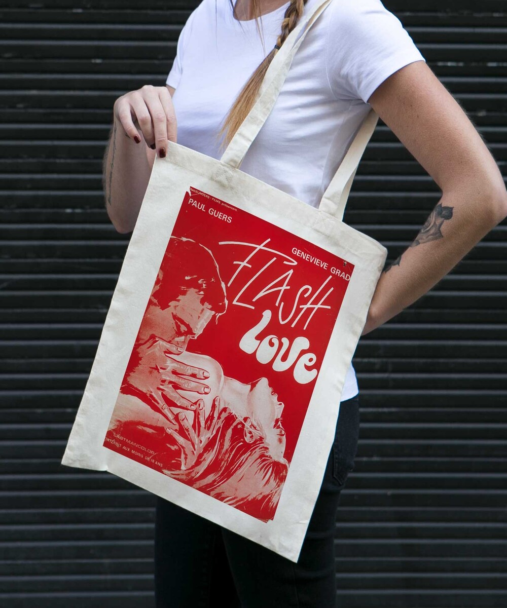 Tote Bag Flash Love de couleur Crème
