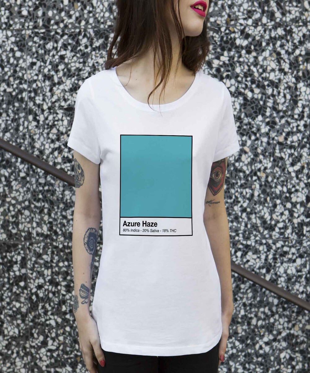 T-shirt pour Femme Femme Azure Haze de couleur Blanc