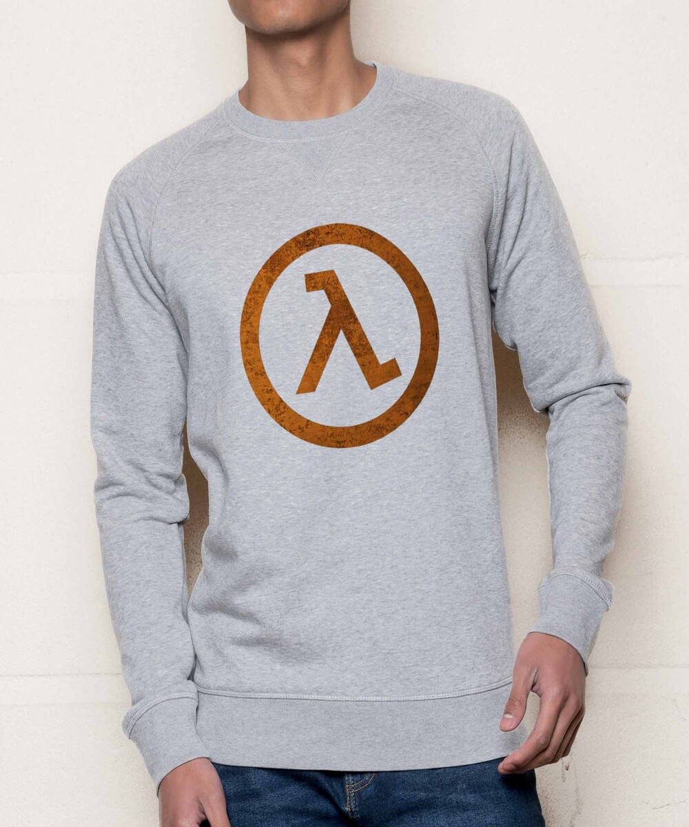 Sweat pour Homme Logo Half Life de couleur Gris chiné