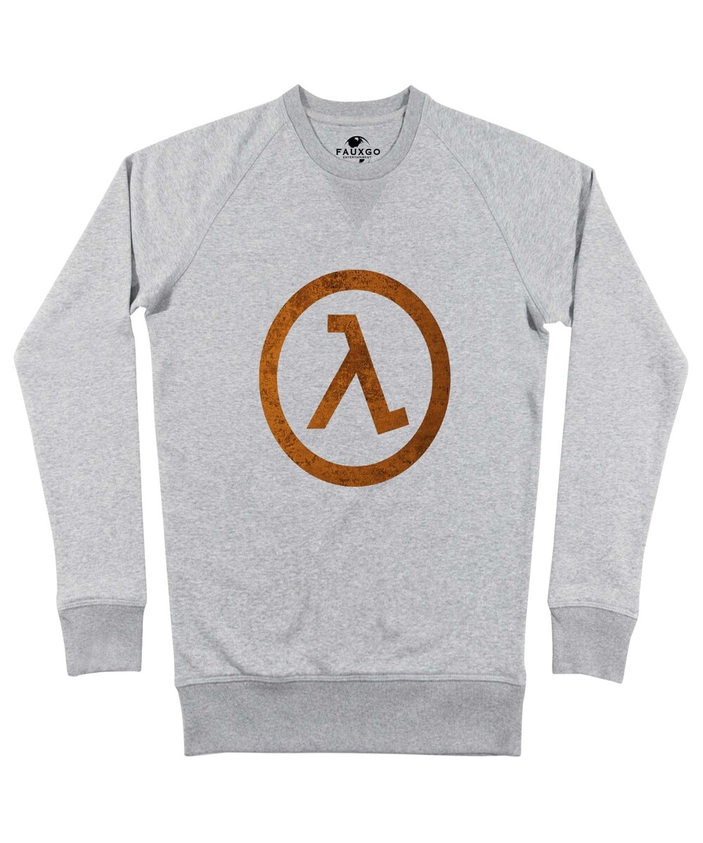 Sweat pour Homme Logo Half Life de couleur Gris chiné