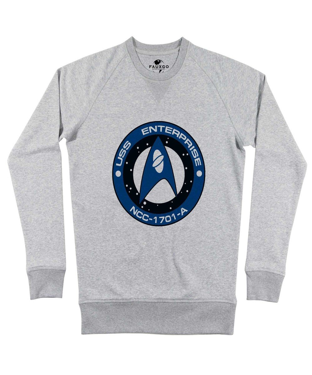 Sweat pour Homme Logo Scientifiques Starfleet de couleur Gris chiné
