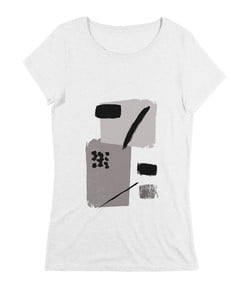 T-shirt pour Femme Femme Note de Musique de couleur Beige chiné