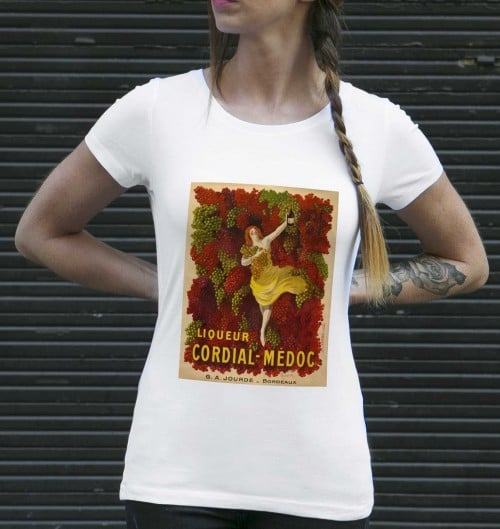 T-shirt pour Femme Femme Liqueur Cordial Médoc de couleur Blanc