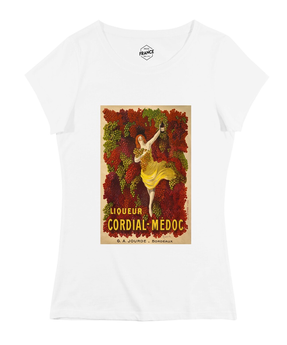 T-shirt pour Femme Femme Liqueur Cordial Médoc de couleur Blanc