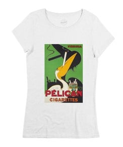 T-shirt Femme avec un Femme Pélican Cigarettes Grafitee