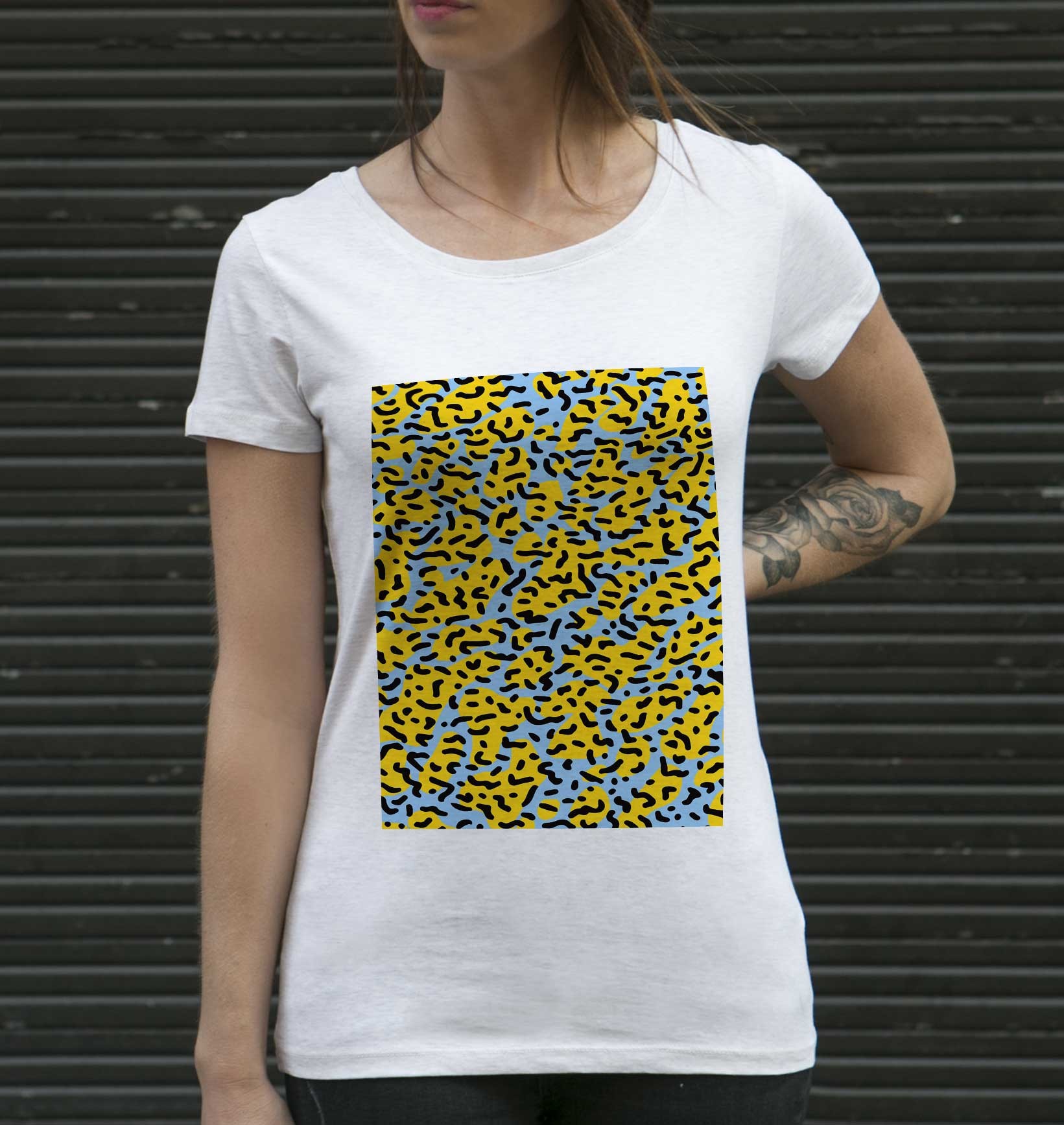 T-shirt Femme Fiesta de couleur Beige chiné