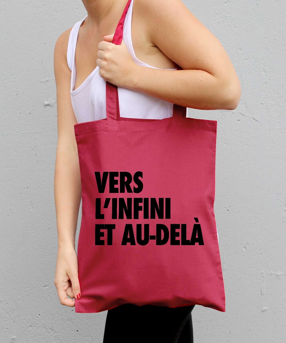 Tote Bag Vers L'infini et Au-delà de couleur Cranberry