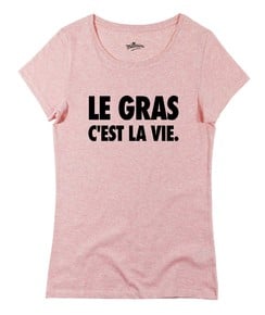T-shirt pour Femme Femme Le Gras de couleur Rose chiné