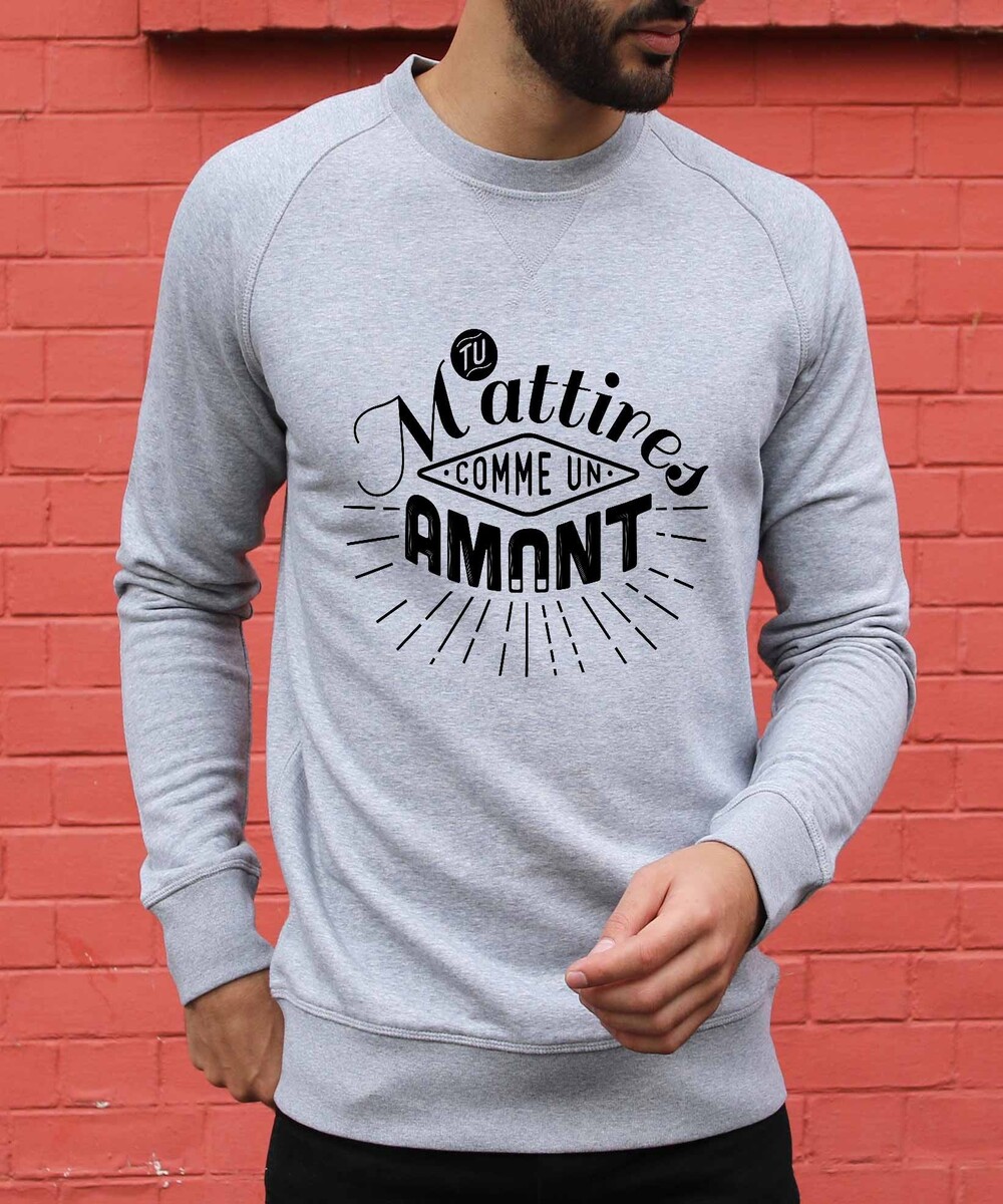 Sweat pour Homme Comme Un Amant de couleur Gris chiné