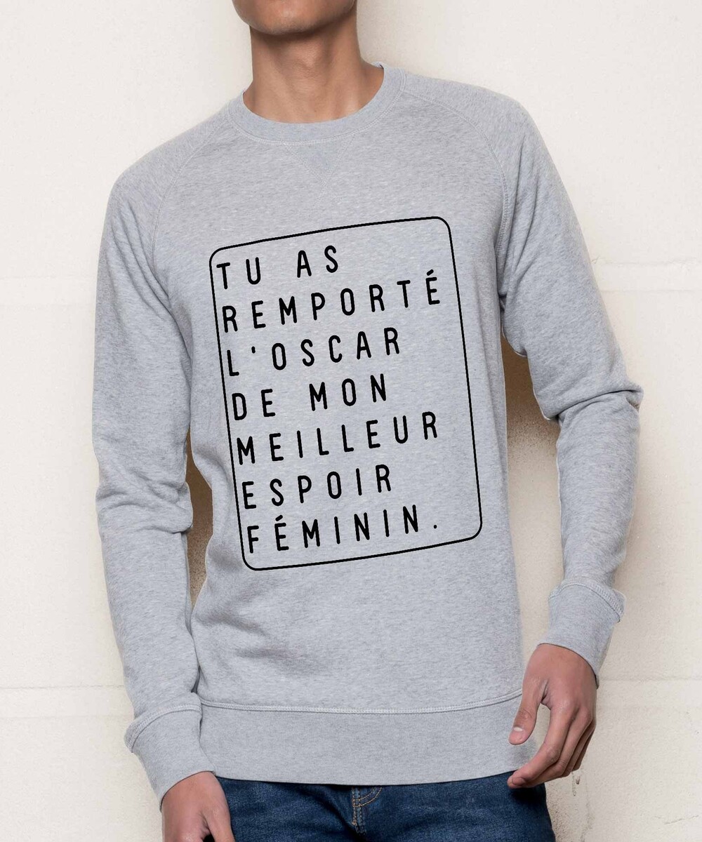 Sweat pour Homme Oscar Meilleur Espoir Féminin de couleur Gris chiné