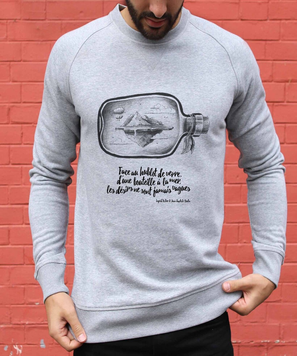Sweat pour Homme Bouteille de couleur Gris chiné