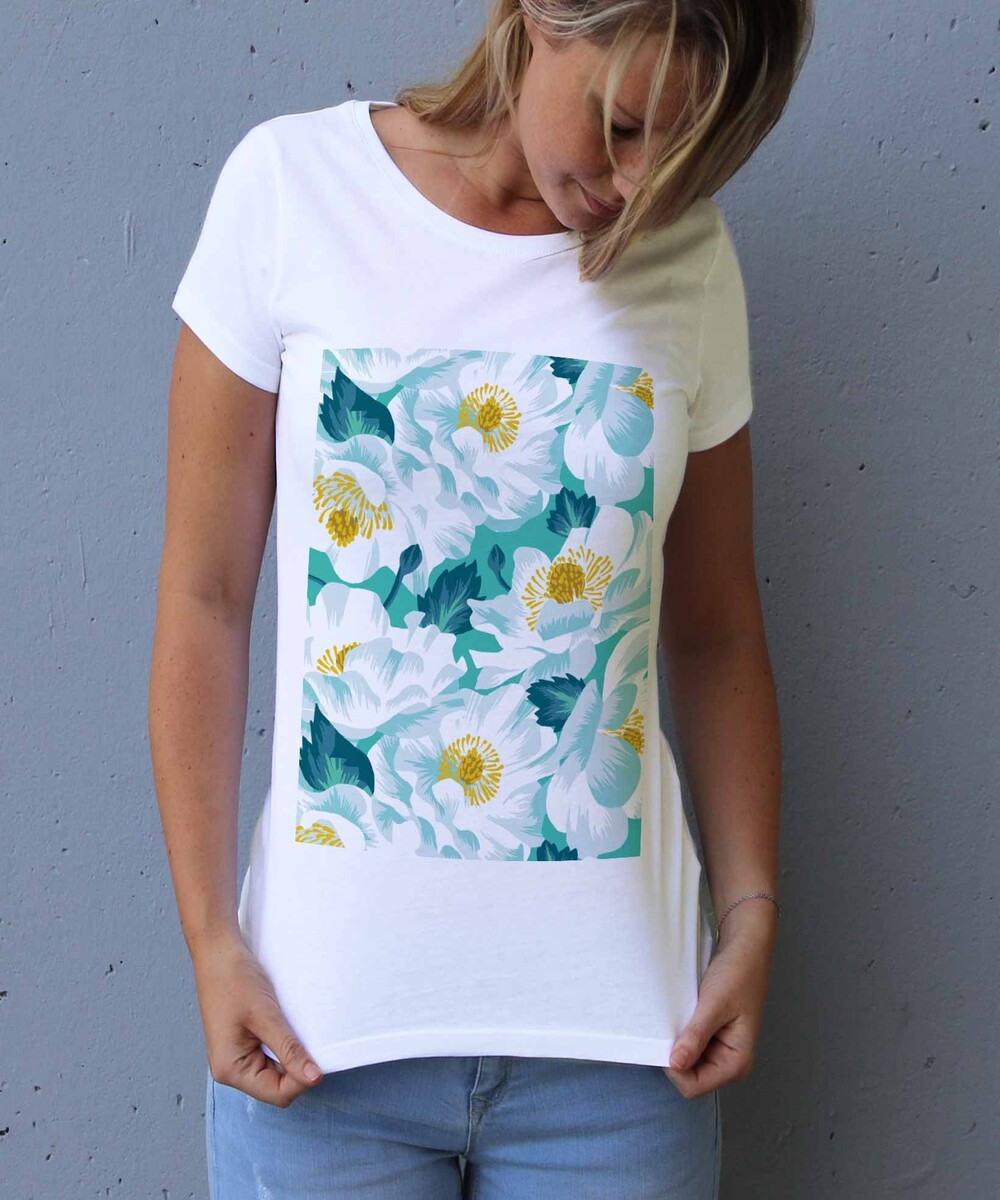 T-shirt pour Femme Femme Lys Blanc de couleur Blanc