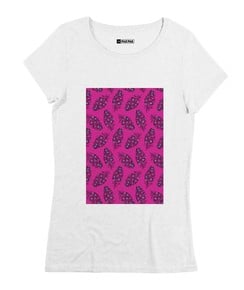 T-shirt pour Femme Femme Plumes Roses de couleur Beige chiné