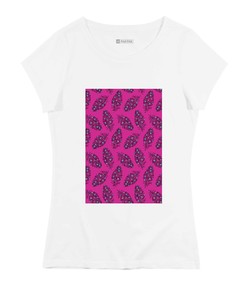 T-shirt Femme avec un Femme Plumes Roses Grafitee