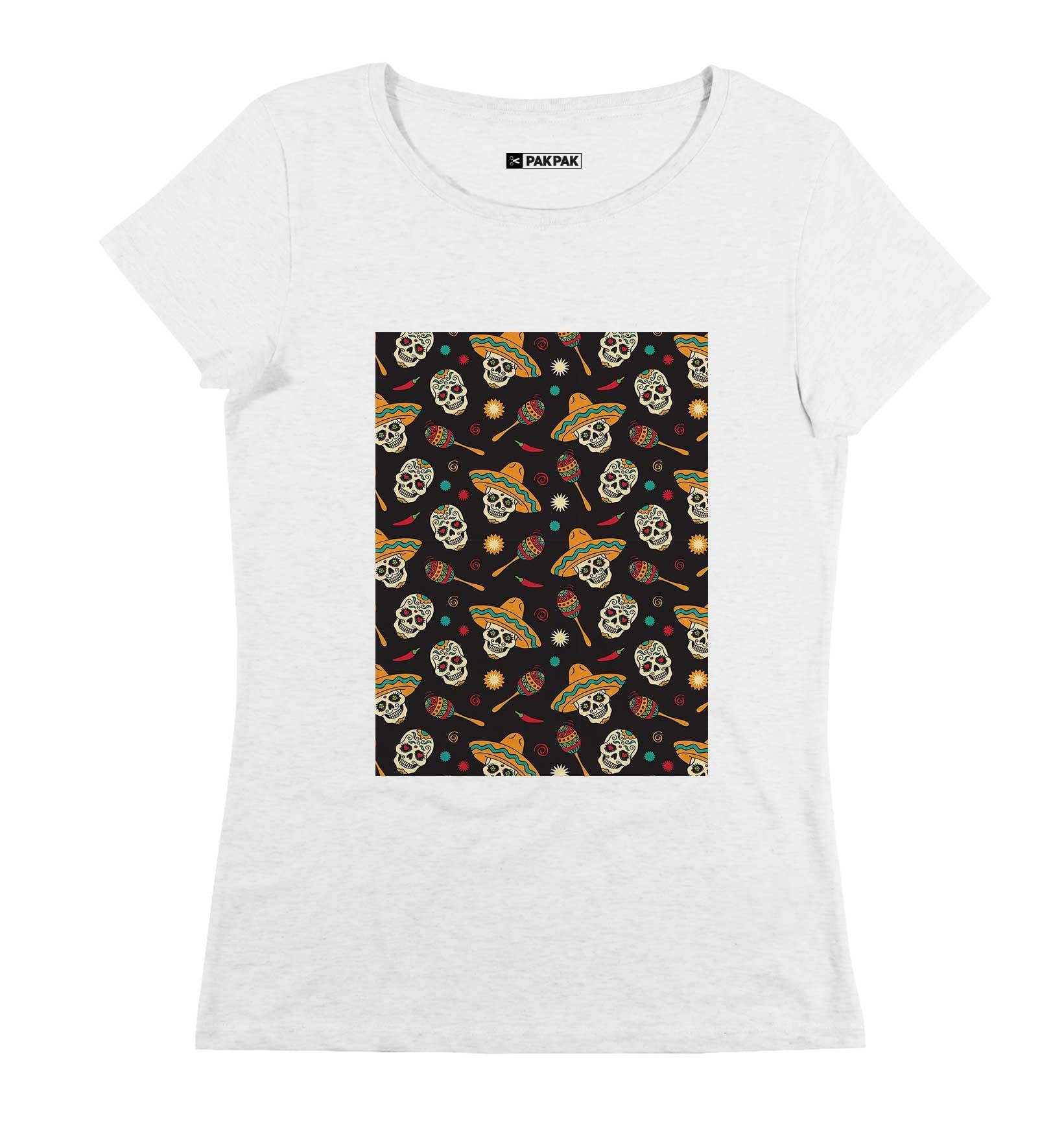 T-shirt Femme avec un Femme Têtes de Mort Mexicaines Grafitee