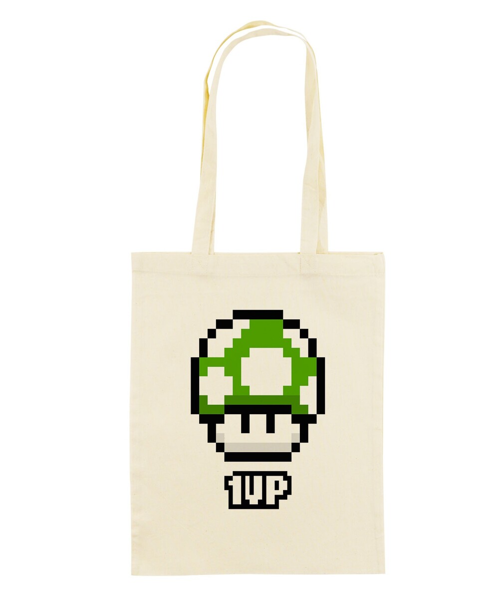Tote Bag Pixel 1UP de couleur Crème
