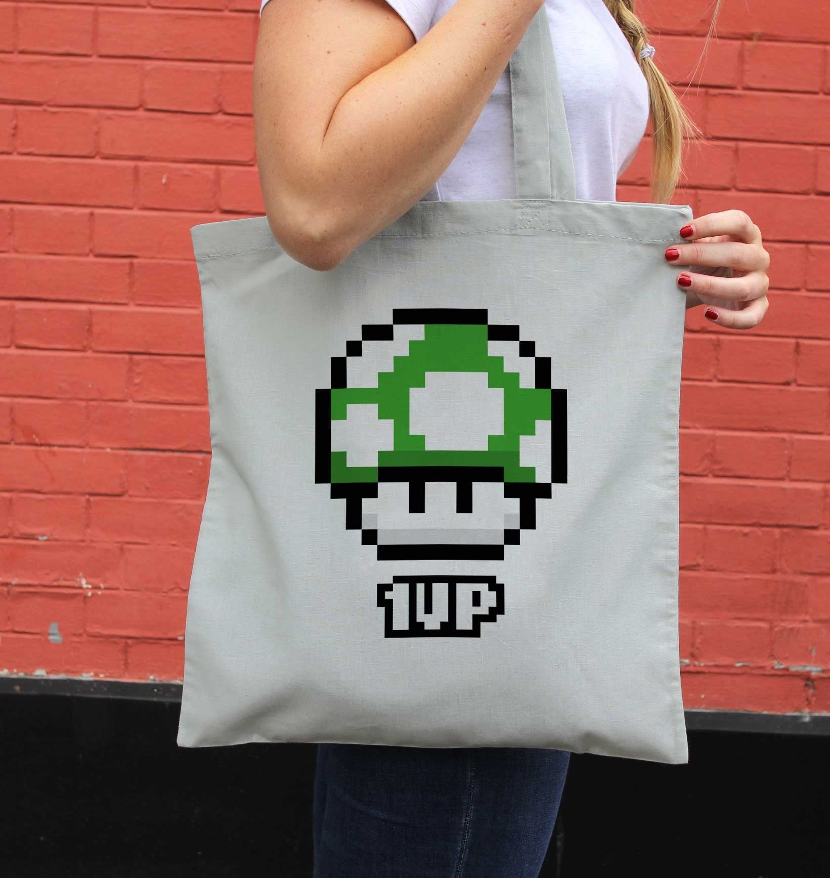 Tote Bag Pixel 1UP de couleur Écru