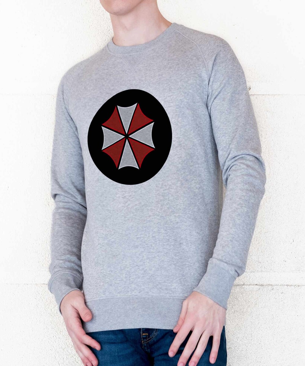 Sweat pour Homme Umbrella Corporation de couleur Gris chiné