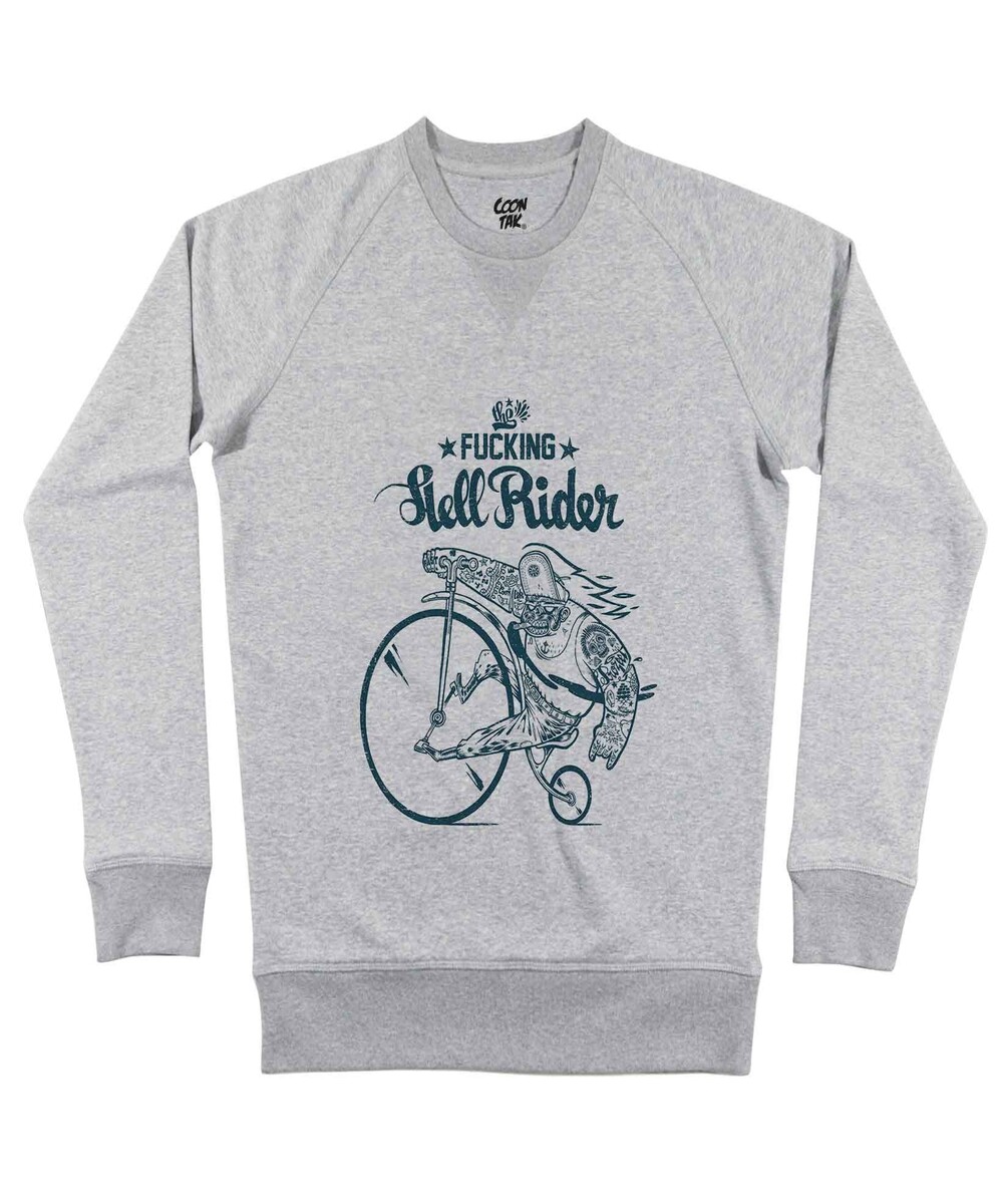 Sweat pour Homme Hell Rider de couleur Gris chiné