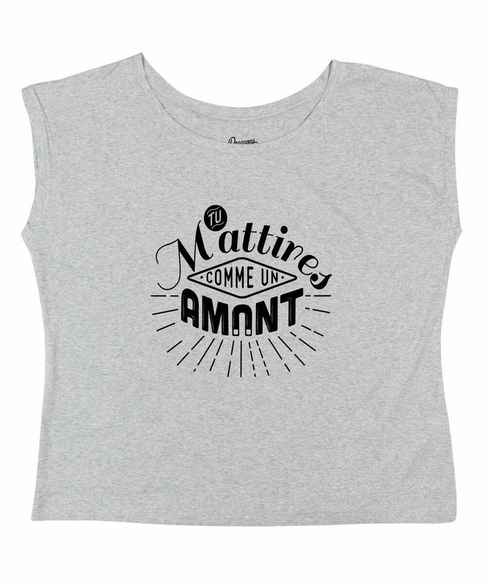 T-shirt pour Femme Loose Comme Un Amant de couleur Gris chiné