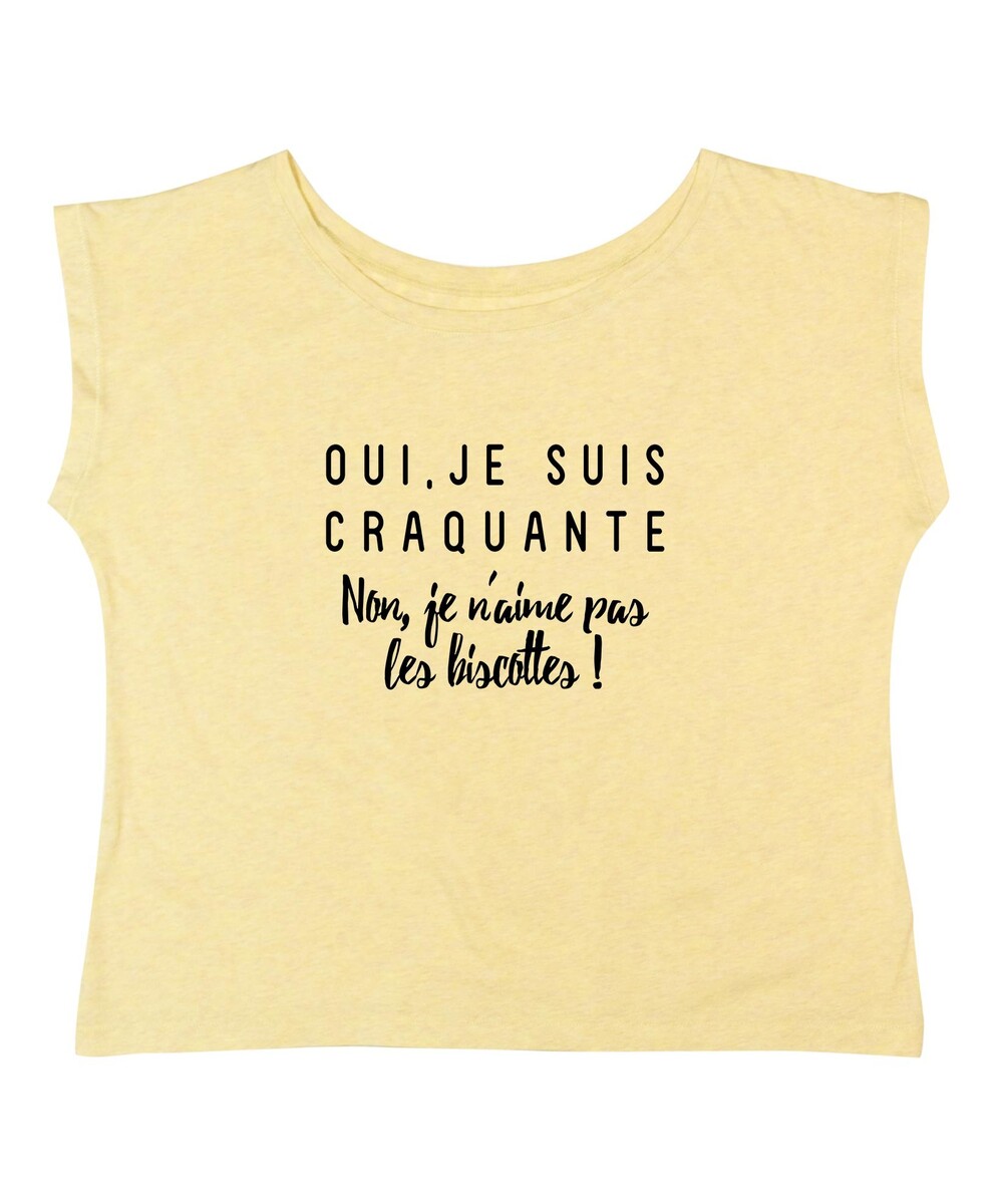 T-shirt pour Femme Loose Je Suis Craquante de couleur Gris chiné