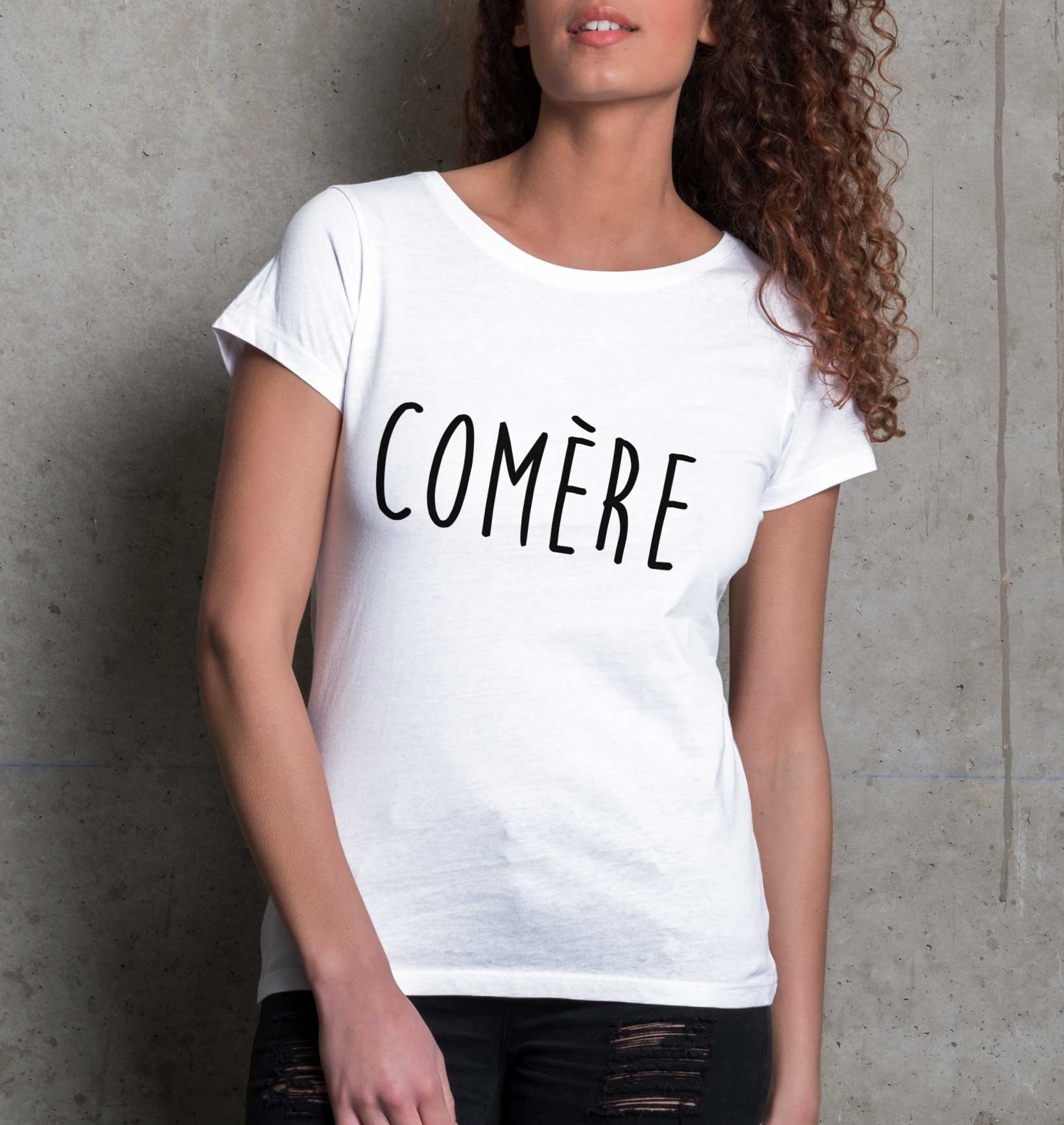 T-shirt Femme Comère de couleur Blanc